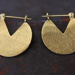 Disc Hoop Earrings - 18k Gold Filled